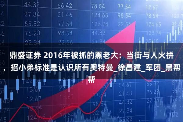 鼎盛证券 2016年被抓的黑老大：当街与人火拼，招小弟标准是认识所有奥特曼_徐昌建_军团_黑帮